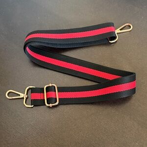 USED Black & Red Striped Guitar Bag Strap.